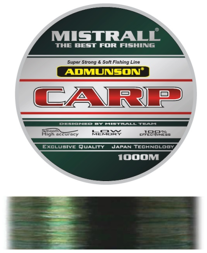 1000m. Mistrall Admunson Carp  Schnur Monofil, Grün/Camouflage