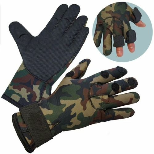 York Neopren Angler Handschuhe Camouflage