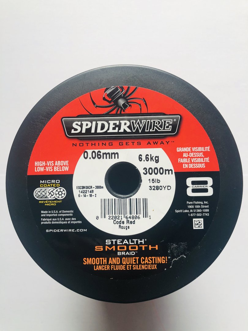 Spiderwire Stealth Code Red 0,35mm 1800M 30,72Kg Geflochtene Angelschnur Rot Kva 
