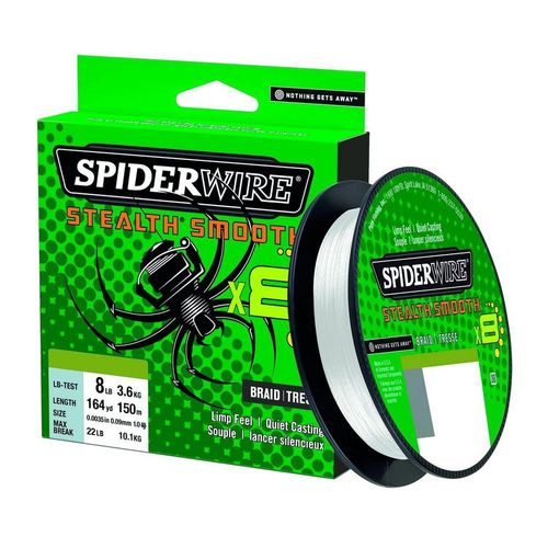 Spider Wire Stealth Smooth 150m Transparent/Weiß 8-fach geflochtene Schnur